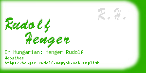 rudolf henger business card